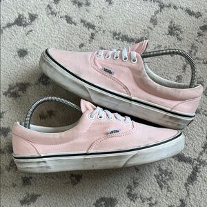 vans authentic pink slip on shoes